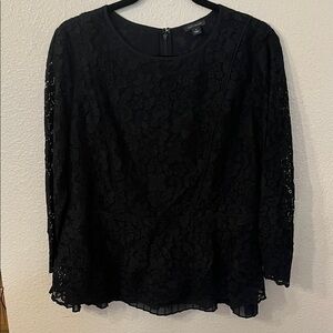 Ann Taylor Elegant Black Lace Top